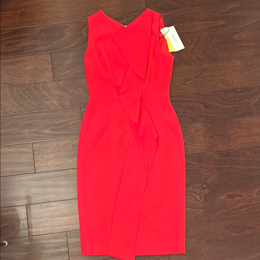 Karen Miller Elegant Red Sleeveless Dress